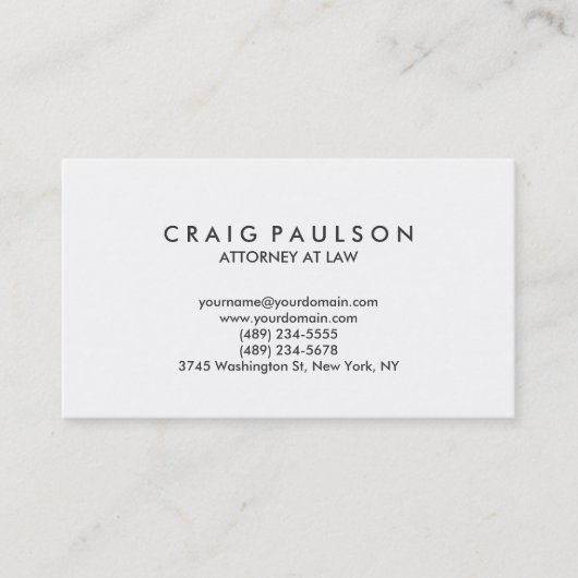 Carte de visite de conseil noir blanc (Devant)