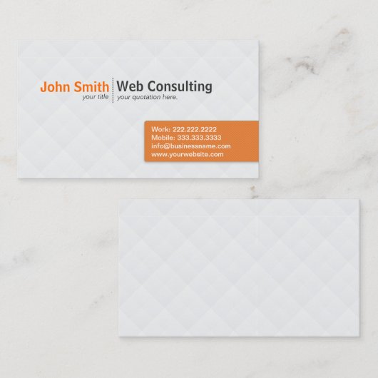 Carte de visite de conseil Web moderne simple (Devant / Derrière)