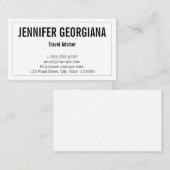 Carte de visite de conseiller de voyage moderne et (Devant / Derrière)