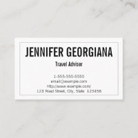 Carte de visite de conseiller de voyage moderne et