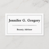 Carte de visite de conseiller en beauté propre et  (Devant)
