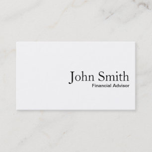 Carte de visite de conseiller financier blanc clai