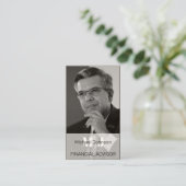 Carte de visite de conseiller financier photo noir (Debout devant)