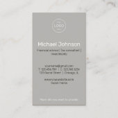 Carte de visite de conseiller financier photo noir (Dos)