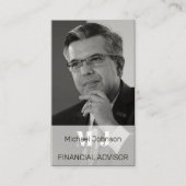 Carte de visite de conseiller financier photo noir (Devant)