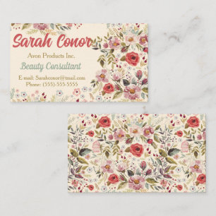 Carte de visite de conseillère en beauté florale