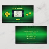 Carte de visite de console portable vert faux (Devant / Derrière)