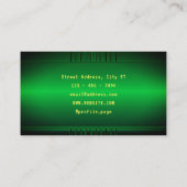 Carte de visite de console portable vert faux (Dos)