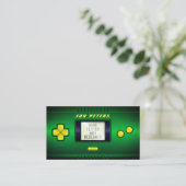 Carte de visite de console portable vert faux (Debout devant)