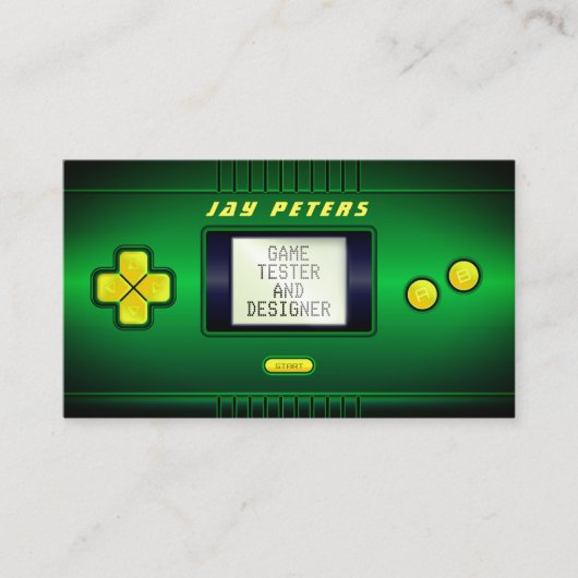 Carte de visite de console portable vert faux (Devant)