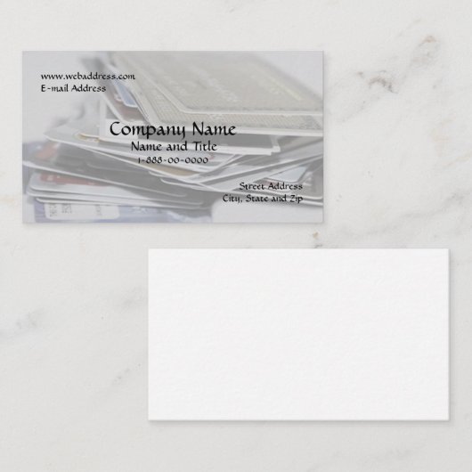 Carte de visite de consolidation de la dette (Devant / Derrière)