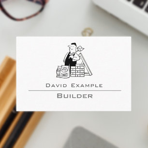 Carte de visite de constructeur avec illustration