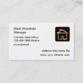 Carte de visite de constructeur de maisons élégant (Dos)