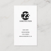 Carte de visite de construction (Dos)