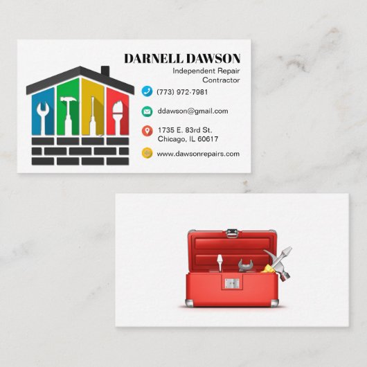 carte de visite de construction (Devant / Derrière)