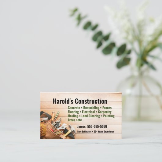 Carte de visite de construction (Debout devant)