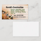 Carte de visite de construction (Devant / Derrière)