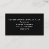 Carte de visite de construction (Dos)