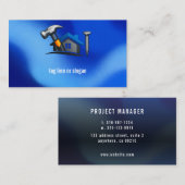 Carte de visite de construction Black Blue (Devant / Derrière)