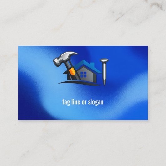 Carte de visite de construction Black Blue (Devant)