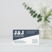 Carte de visite de construction bleu et blanc (Debout devant)