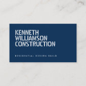 Carte de visite de construction bleu tenché en gra (Devant)