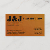 Carte de visite de construction Brown (Devant)