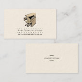 Carte de visite de construction/constructeur (Devant / Derrière)