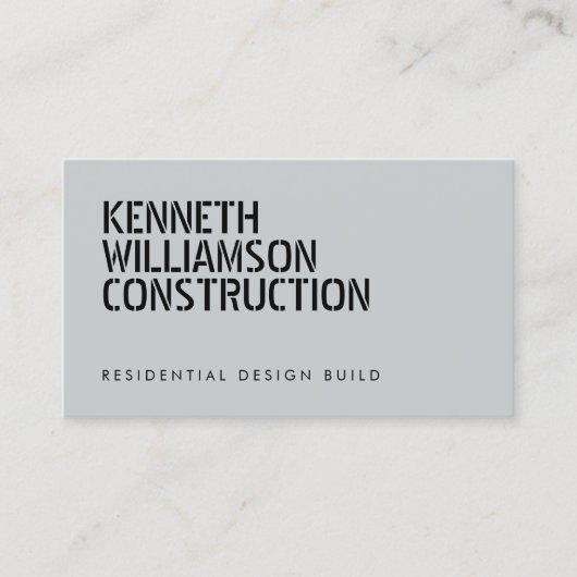 Carte de visite de construction d'ardoise tendue e (Devant)