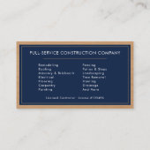 Carte de visite de construction de bâtiments en bo (Dos)