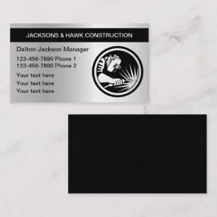 Carte de visite de construction de look métallique