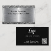 Carte de visite de construction de look métallique (Devant / Derrière)