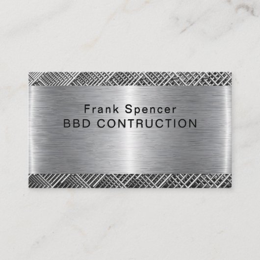 Carte de visite de construction de look métallique (Devant)