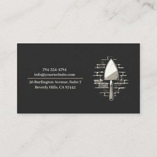 Carte de visite de construction de maçonnerie (Dos)