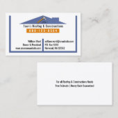 Carte de visite de construction de toitures (Devant / Derrière)