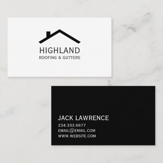 Carte de visite de construction de toitures (Devant / Derrière)