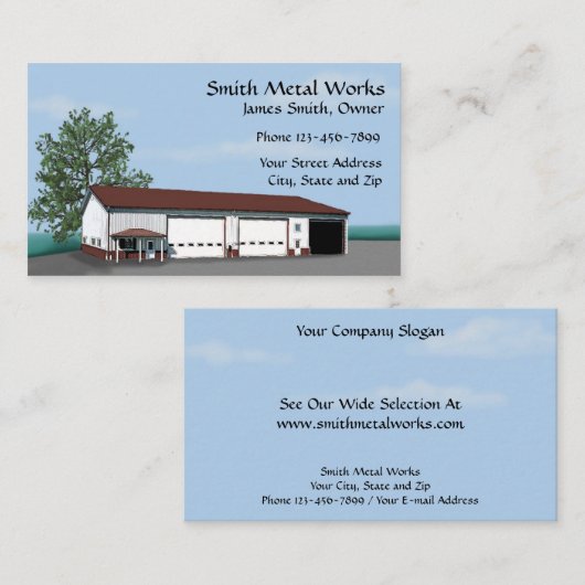 Carte de visite de construction de tôlerie (Devant / Derrière)