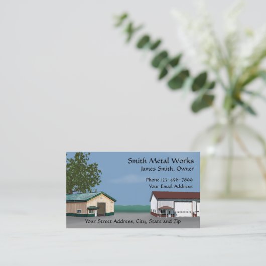 Carte de visite de construction de tôlerie (Debout devant)