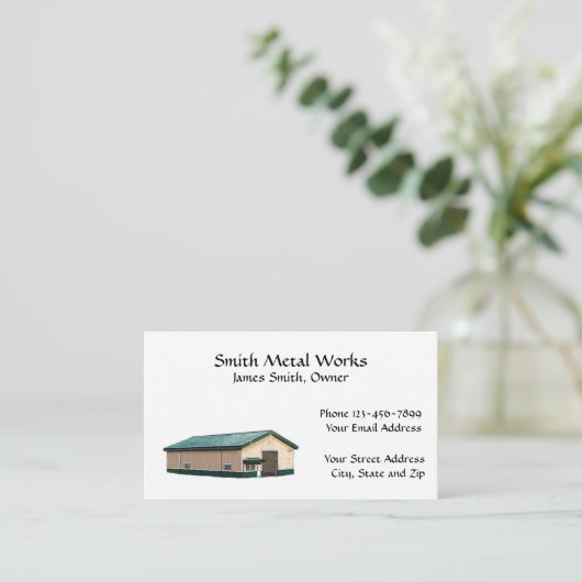 Carte de visite de construction de tôlerie (Debout devant)