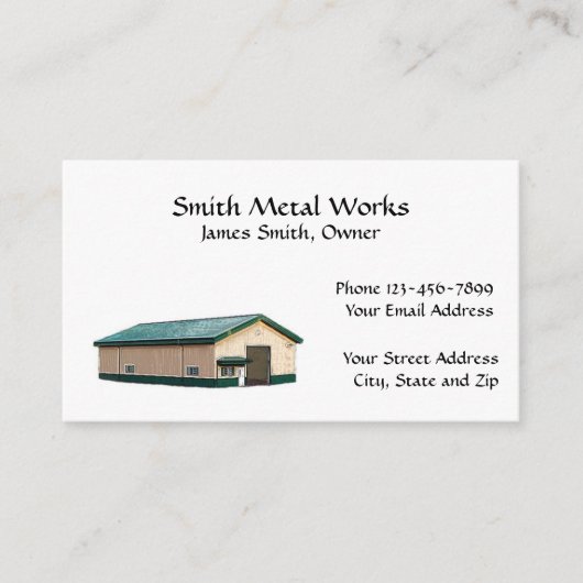 Carte de visite de construction de tôlerie (Devant)