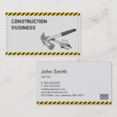 Carte de visite de construction des outils de band (Devant / Derrière)