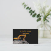 Carte de visite de construction d'excavateur (Debout devant)