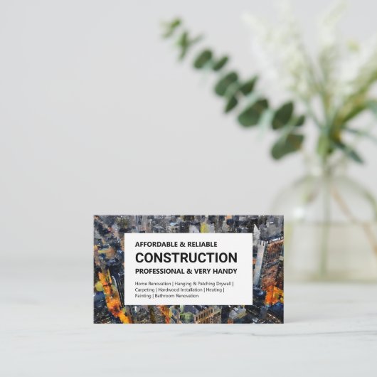 Carte de visite de construction - Downtown Skyline (Debout devant)