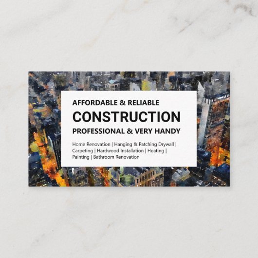 Carte de visite de construction - Downtown Skyline (Devant)