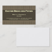 Carte de visite de construction du panneau de bois (Devant / Derrière)