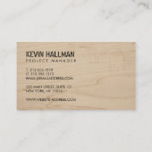 Carte de visite de construction en bois tendu (Dos)