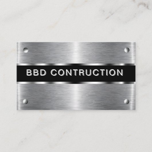 Carte de visite de construction en métal gras : Bu (Devant)