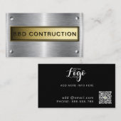 Carte de visite de construction en métal gras : Bu (Devant / Derrière)