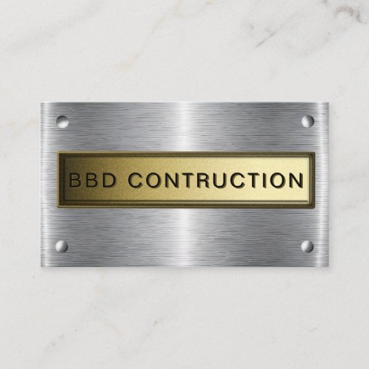 Carte de visite de construction en métal gras : Bu (Devant)