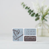 Carte de visite de construction et de menuiserie (Debout devant)